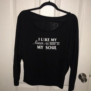 Off shoulder dark soul top Time LA